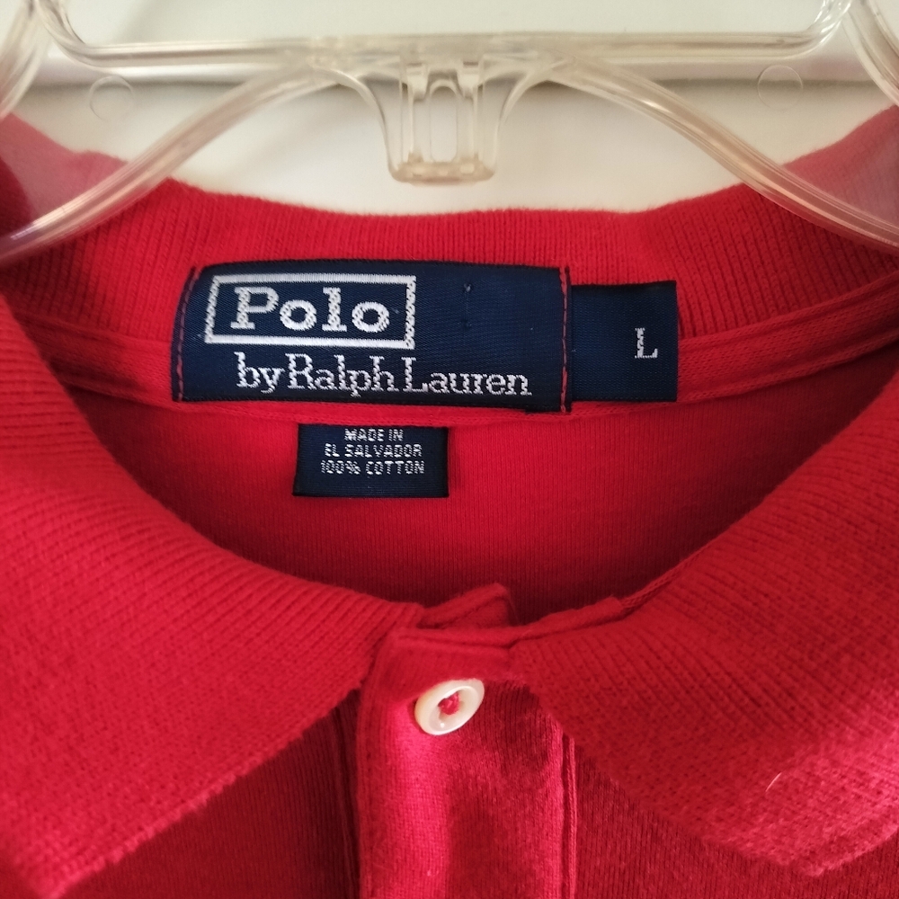Polo by Ralph Lauren Mens Red Polo Shirt Large - Picture 2 of 5
